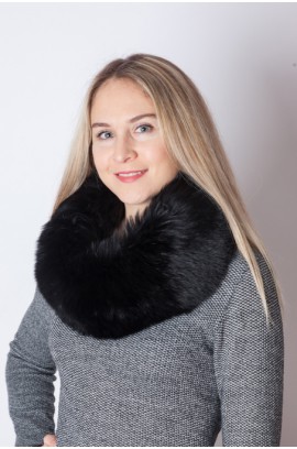 Black fox fur neck warmer